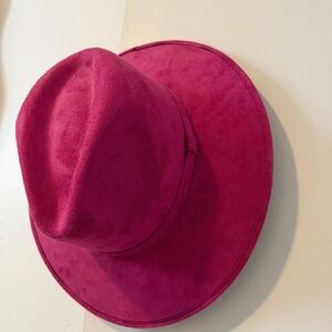 Pink wide brim hat